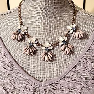 Lavender gray blue statement necklace